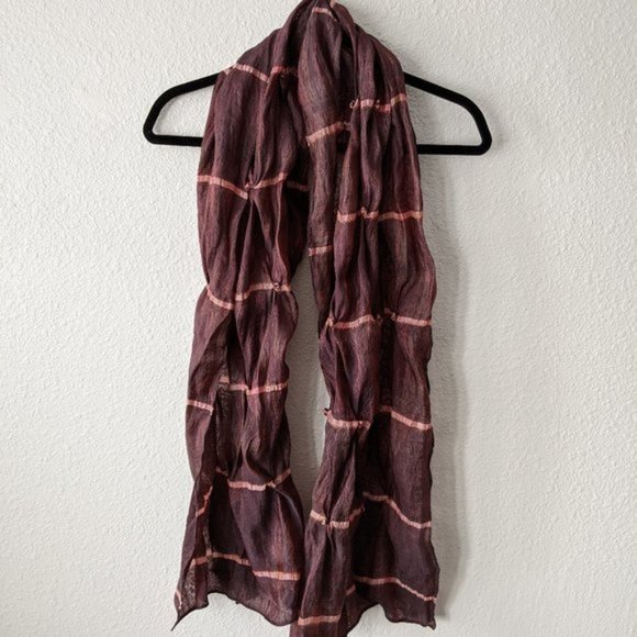 Burgundy Scarf with pearl detail - Picture 1 of 3